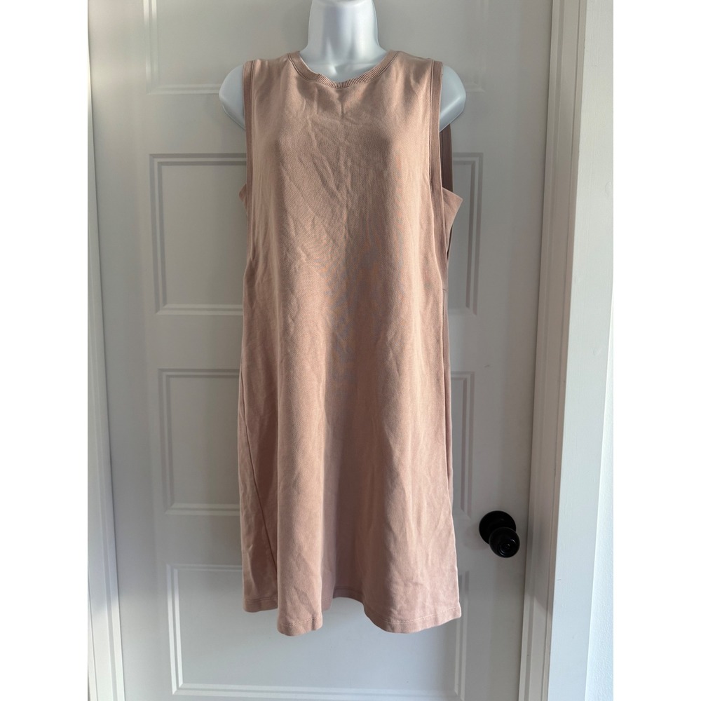 COS Dusty Rose Cotton Lyocell Sleeveless Midi Dress Crew Neck - Picture 3 of 9